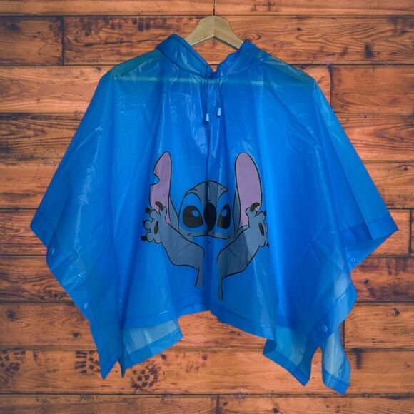5 for $25🔥Disney Stitch Blue Raincoat Poncho One Size - Picture 1 of 7